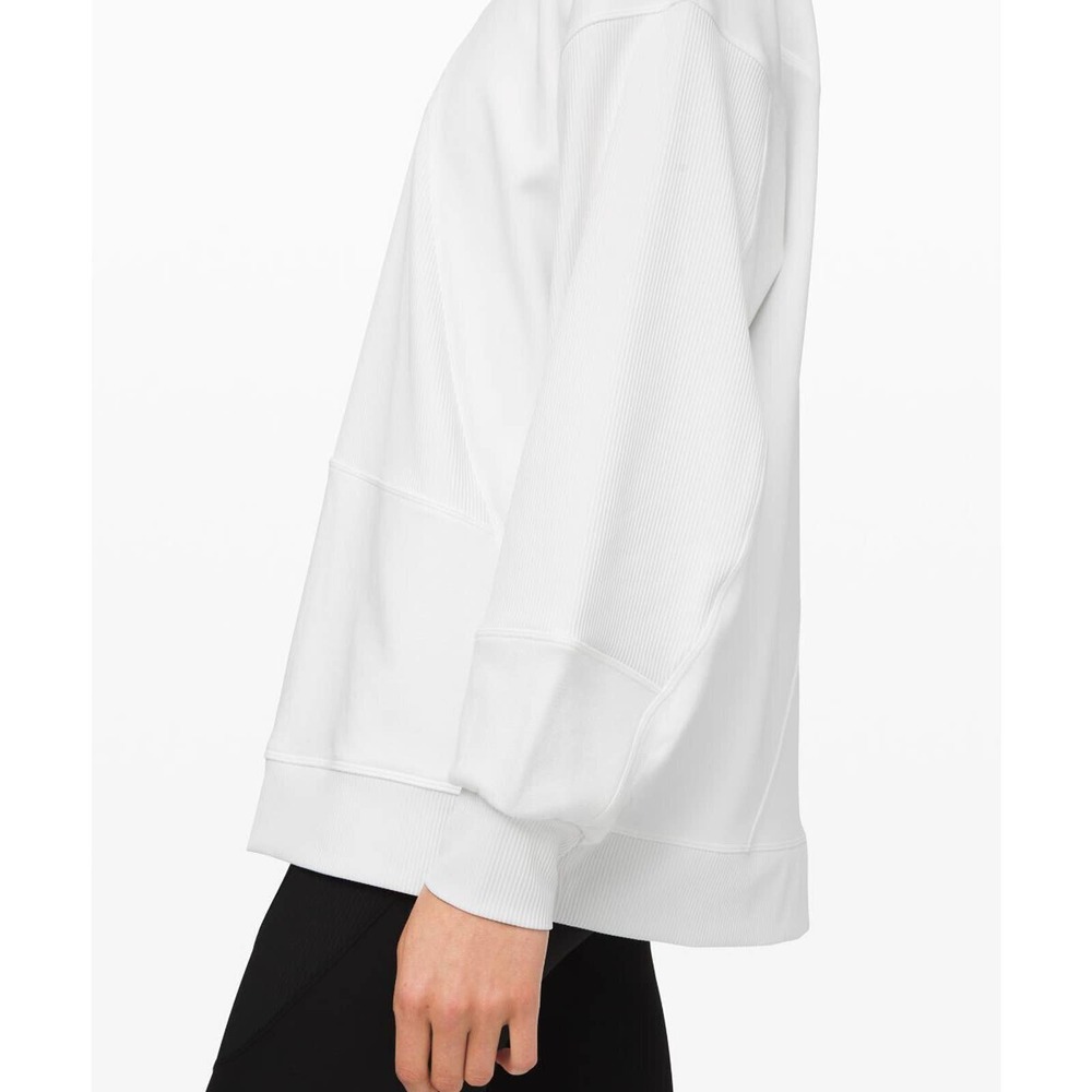 Lululemon Perfectly Oversized Crew Patch Sweatshirt Off White Limited Edition 8 - Picture 4 of 11